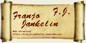 Franjo Jankelin vizit kartica
